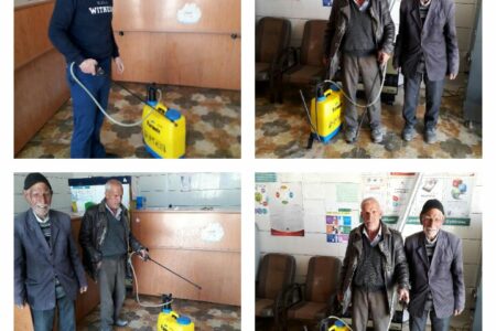 ضدعفونی کامل پست‌بانک ورپشت توسط پرسنل خدوم دهیاری برای حفاظت از سلامت اهالی